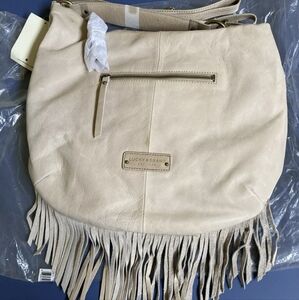 Brand New LUCKY BRAND Shoulder Bag leather Creme Color Leather Large